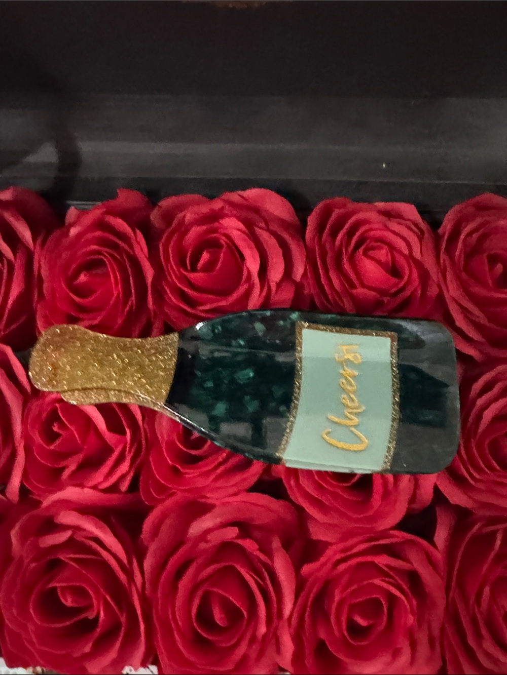 Anthropologie Champagne Bottle Hair Clip in Emerald, Gold & Red